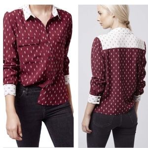 Topshop Arrow Print Blouse
